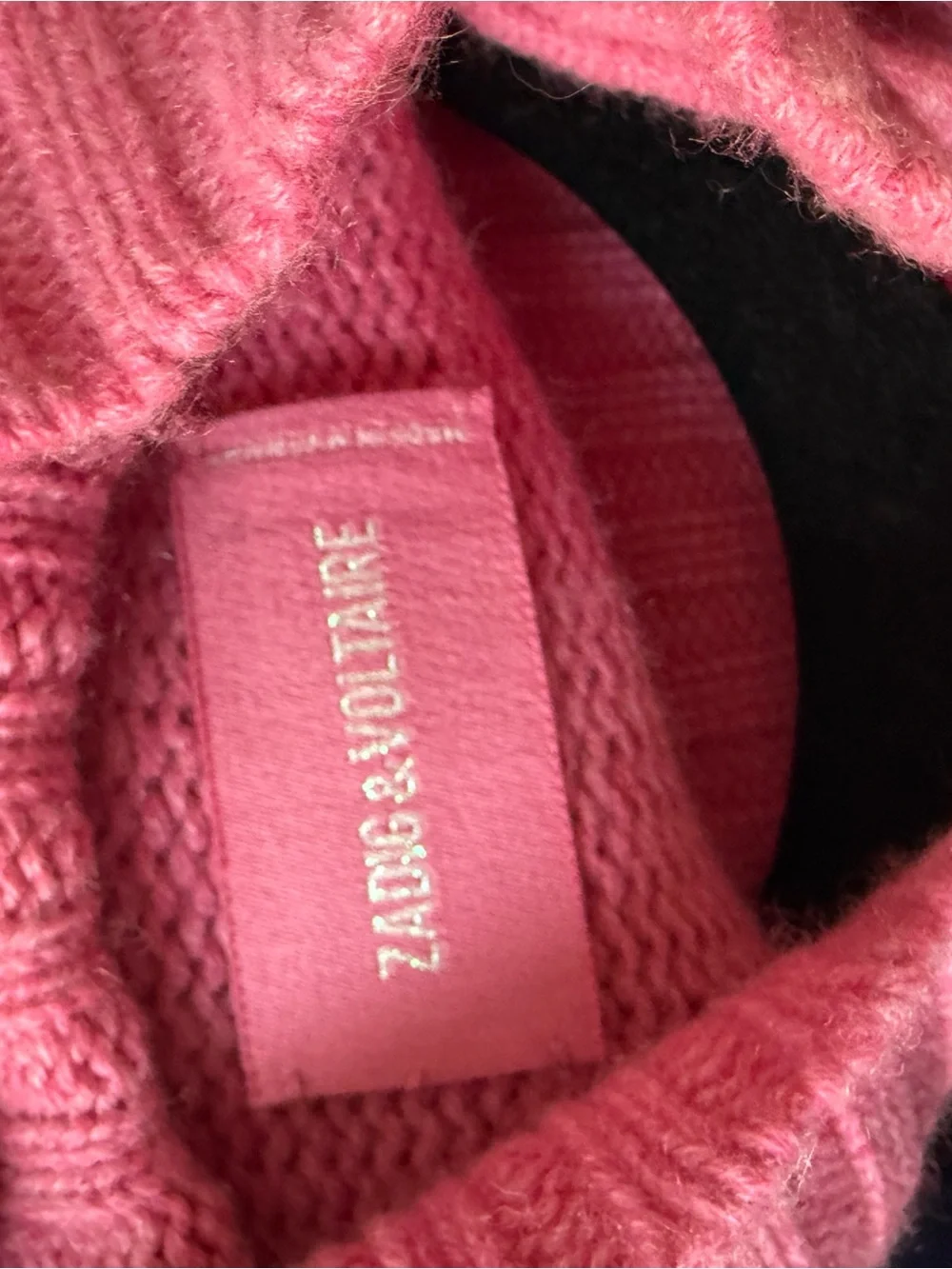 Zadig & Voltaire Rose Pink Button-Shoulder Turtleneck Sweater